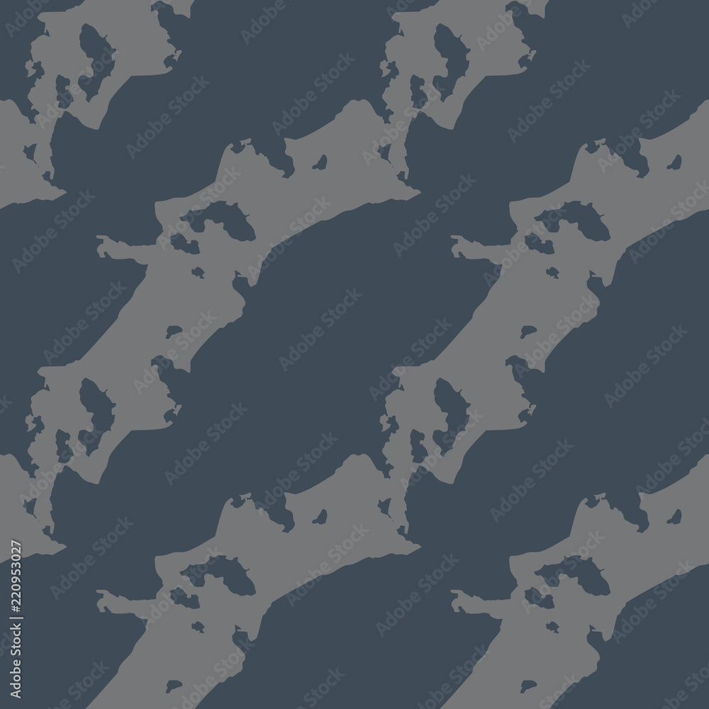 Fototapeta premium UFO military camouflage seamless pattern in navy blue and grey colors