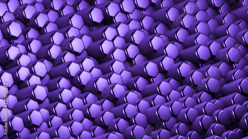 Purple hexagon background. 3d illustration  3d rendering.