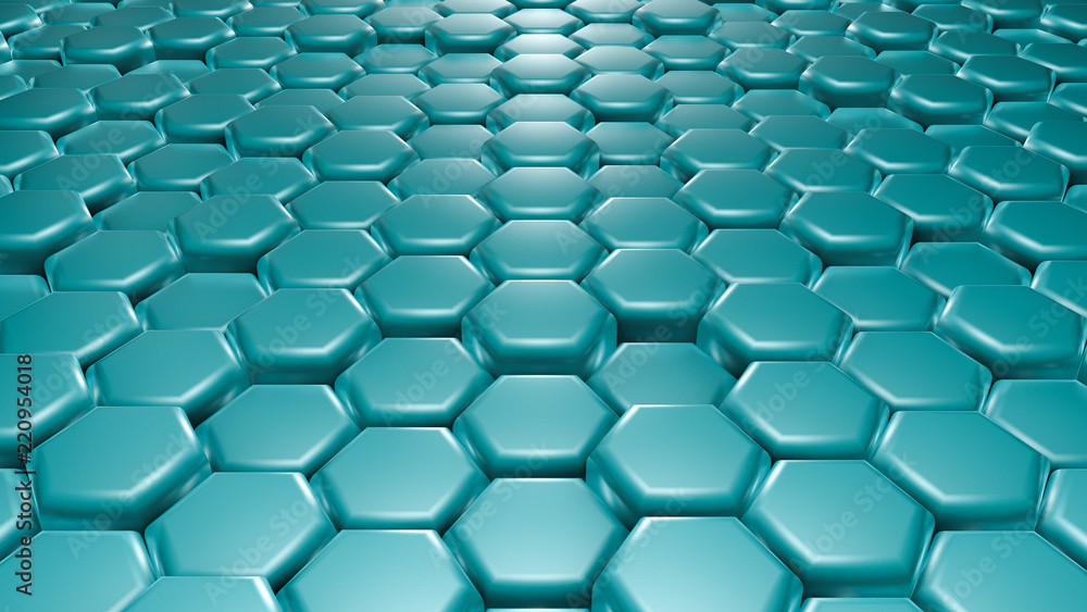 Turquoise hexagon background. 3d illustration, 3d rendering. Turquoise hexagon background. 3d illustration, 3d rendering.