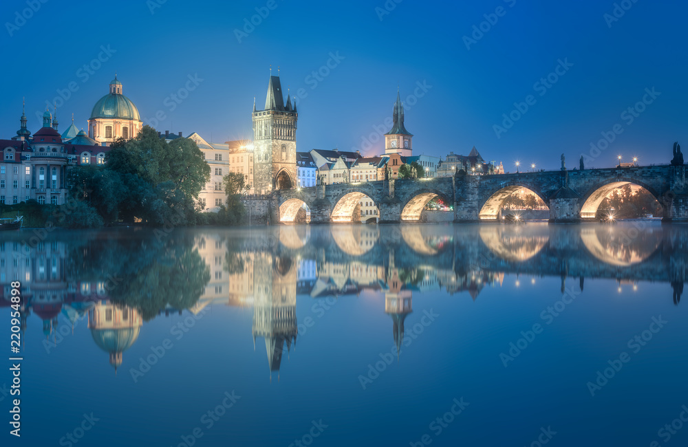 View of Charles bridge Prague, Czech Republic.