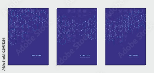Abstract geometric technological brochure, flyer. Corporate identity.