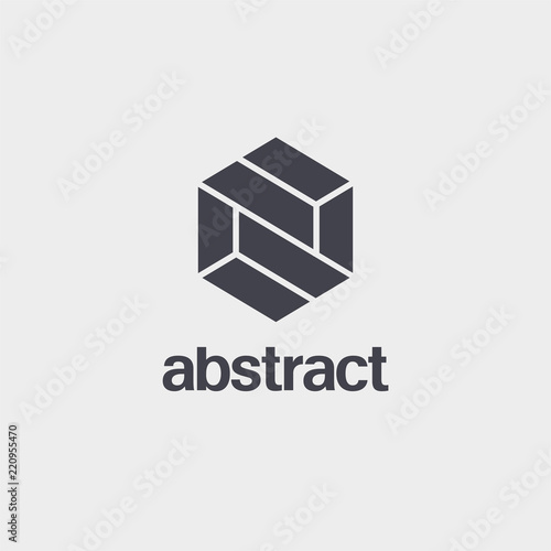 Vector logo design template for business. Hexagon sign