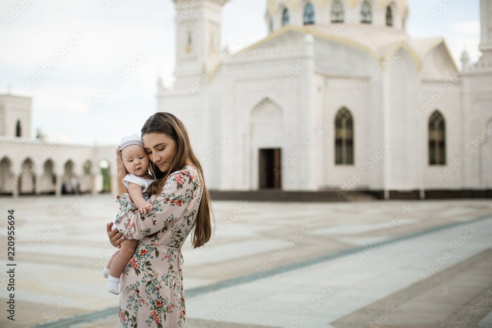 sight in Tatarstan - beauty white mosque 