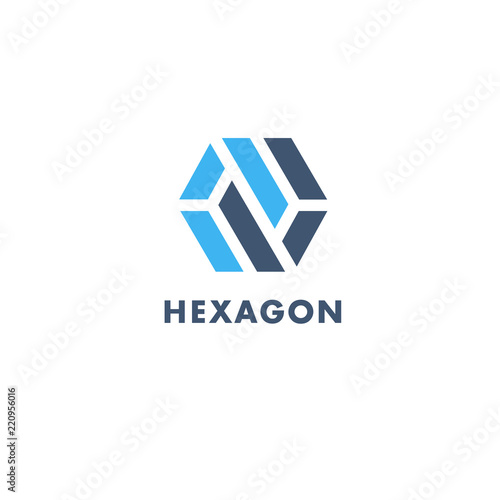Vector logo design template for business. Hexagon sign
