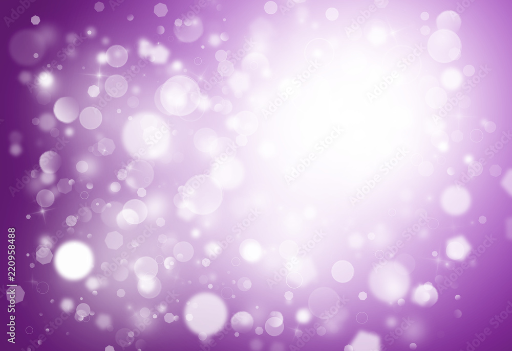 Purple glitter sparkles rays lights bokeh Festive Elegant abstract background.