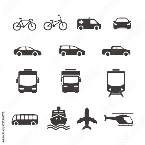 set of transport icons