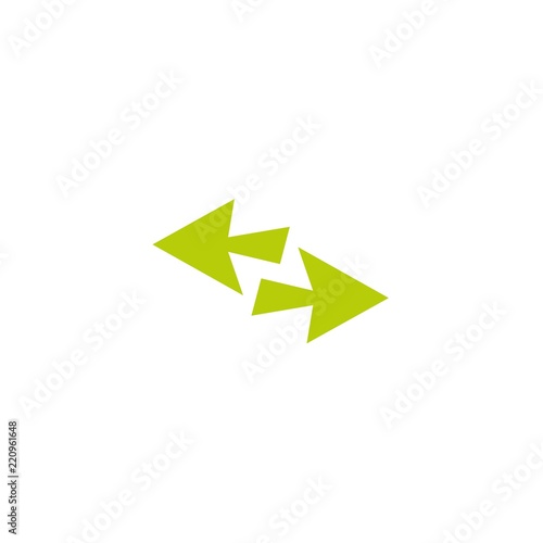 Free Download Vector icon. Two green opposite horizontal lopsided arrows isolated on white. Flat icon. Exchange icon. - GFXLoad