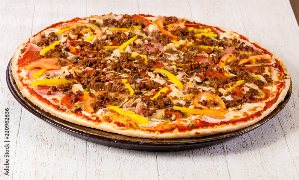 Pizza with minced meat