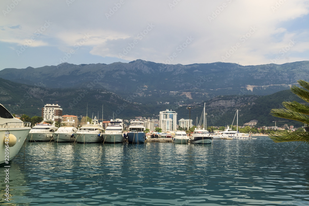 yachts and boats in the Gulf of Budva