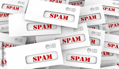Spam Junk Mail Pile Unwanted Marketing Letters 3d Illustration