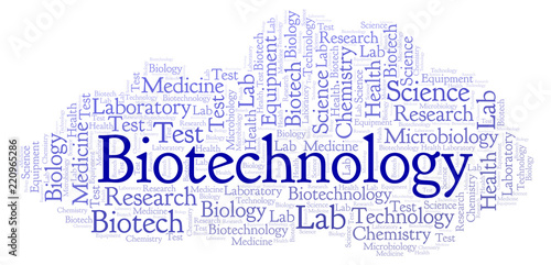 Biotechnology word cloud.