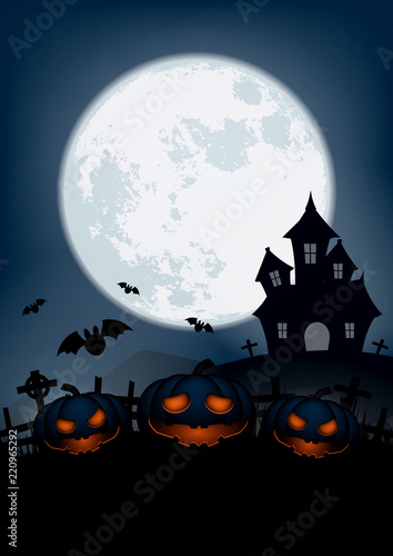 happy halloween day background, pumpkin monster vector design 01 [Converted]