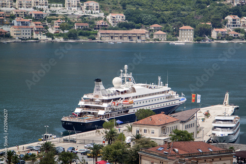 close up view of the cruise ship at the pier in the Bay of Kotor, Montenegro © sommersby