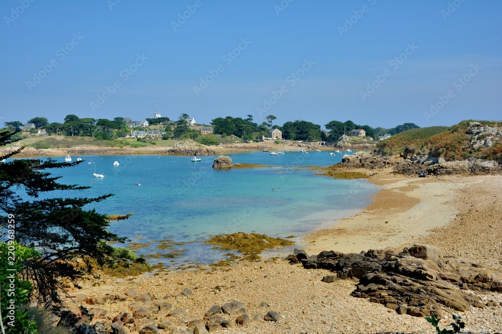 Paysage sur l'île de Bréhat en Bretagne. France