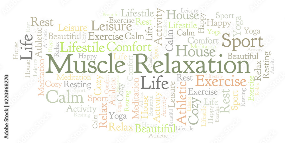 Muscle Relaxation word cloud. Muscle Relaxation word cloud.