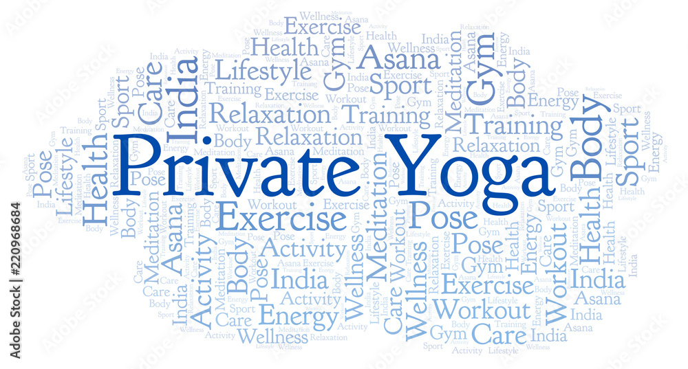 Fototapeta premium Private Yoga word cloud.