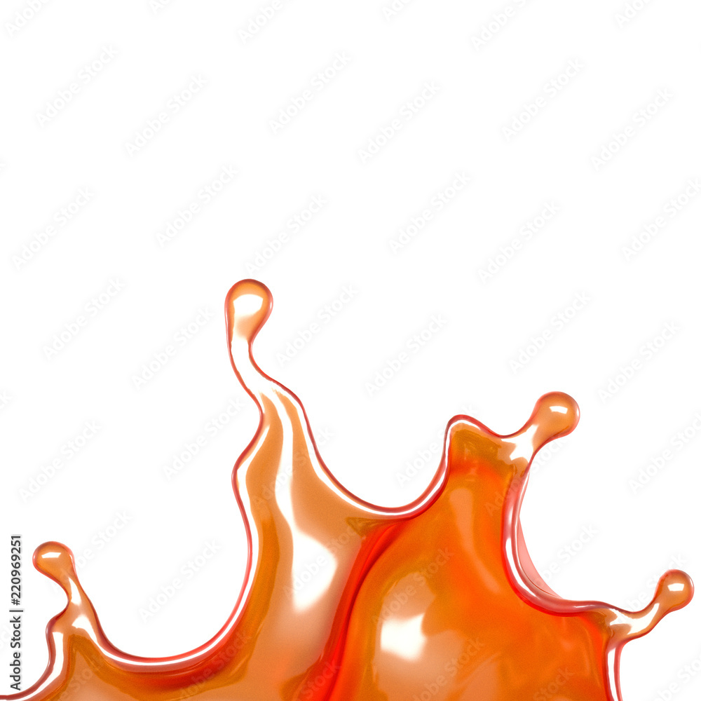 Splash of orange juice. 3d illustration, 3d rendering. Splash of orange juice. 3d illustration, 3d rendering.