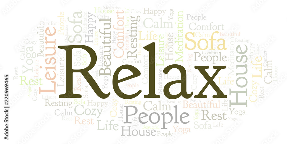 Obraz premium Relax word cloud.