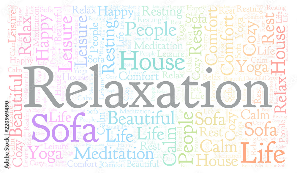 Fototapeta premium Relaxation horizontal word cloud.