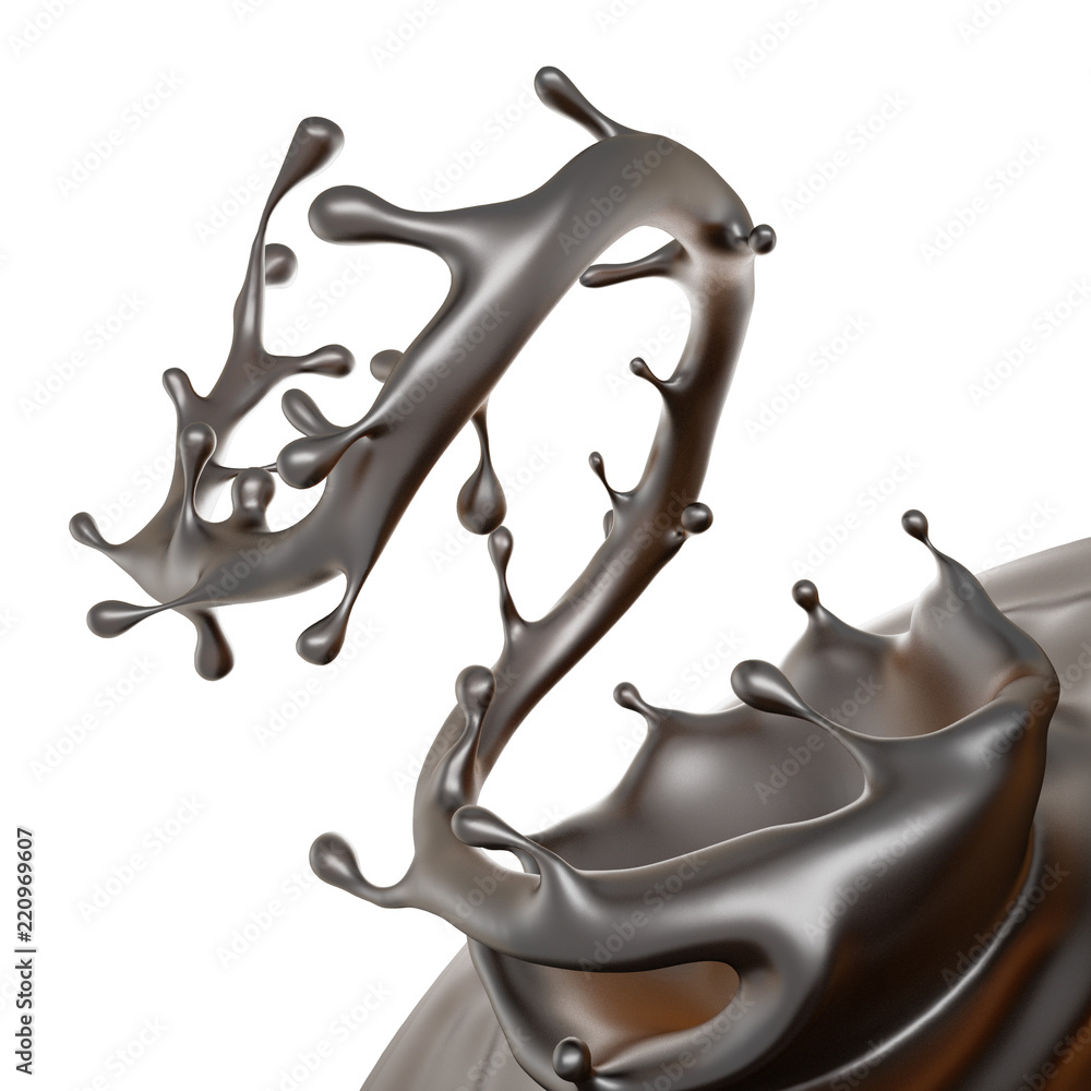 Splash of dark liquid. 3d illustration, 3d rendering. Splash of dark liquid. 3d illustration, 3d rendering.