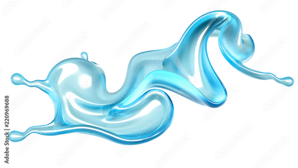 Beautiful blue water splash. 3d illustration, 3d rendering. Beautiful blue water splash. 3d illustration, 3d rendering.