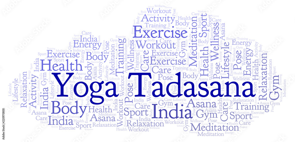 Fototapeta premium Yoga Tadasana word cloud.