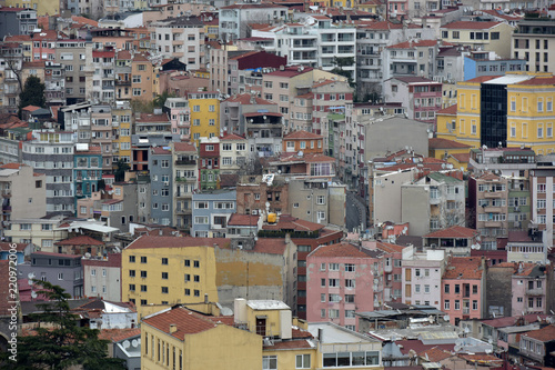 Residential area of the city. Top view from the observation platform on the Galata Tower photo