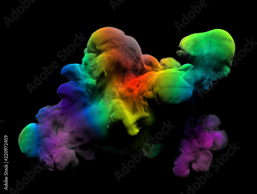 Colorful smoke. 3d illustration, 3d rendering.