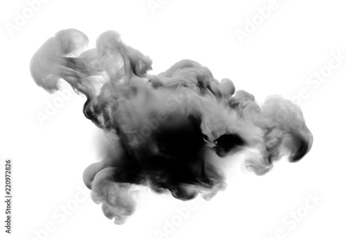 Light gray smoke on a white background. 3d illustration, 3d rendering.