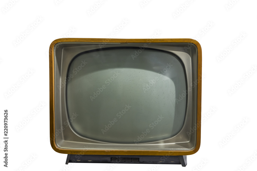 vintage tv or television isolated on white background