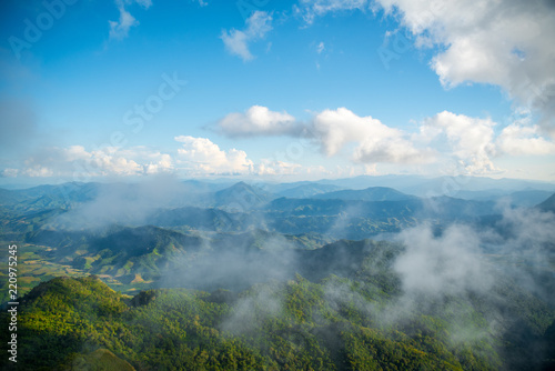 Fantastic Scenery from the top of Phu Chi Dao  Chiangrai  Thailand