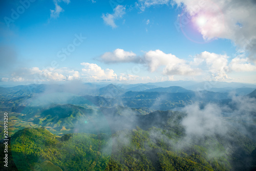 Fantastic Scenery from the top of Phu Chi Dao  Chiangrai  Thailand