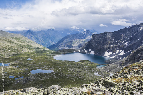 Yeshtu valley. Ala-Askir lake. Mountain Altai landscape