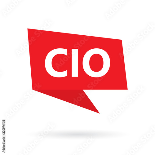 CIO (Chief Investment Officer; Chief Information Officer) acronym on a speach bubble- vector illustration