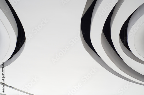 white modern curve ceiling on building