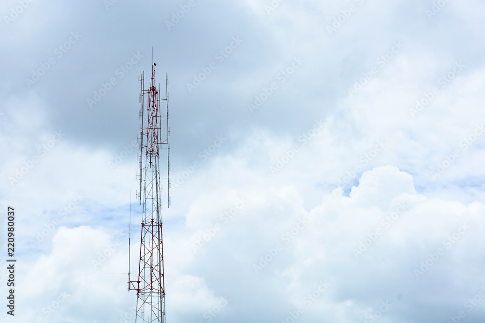 Cellular antenna against blue sky in summer Cellular antenna against blue sky in summer