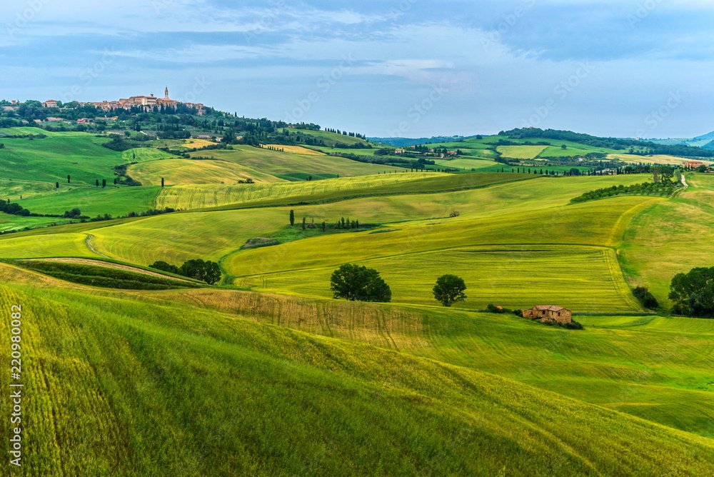 Pienza is a town  in the Val d'Orcia in Tuscany, between  Montepulciano and Montalcino.