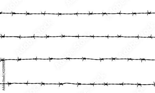 silhouette of the barbed wire on white background