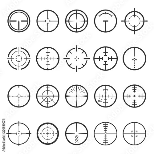 Crosshairs icon set vector illustration on white background