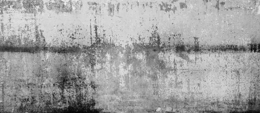 Fototapeta premium the white old paint texture is chipping and cracked at the wall - monochrome