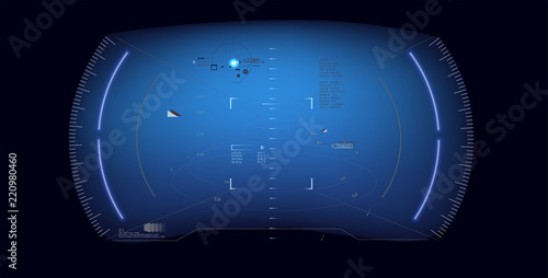	 Futuristic VR Head-up Display Design. Sci-Fi Helmet HUD. Future Technology Display Design.Vitrual Reality Technology Screen