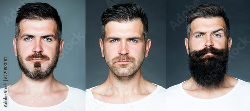 Fotografie Bearded man or hipster set