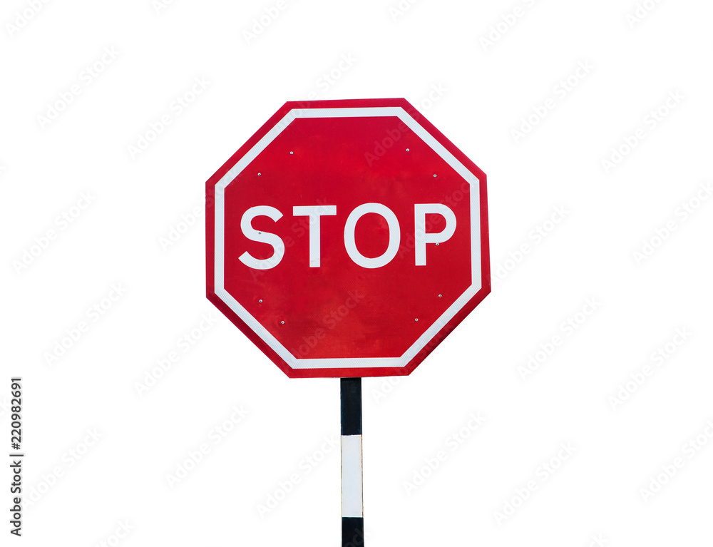 Stop Sign Isolated On White Background Stop Sign Isolated On White Background