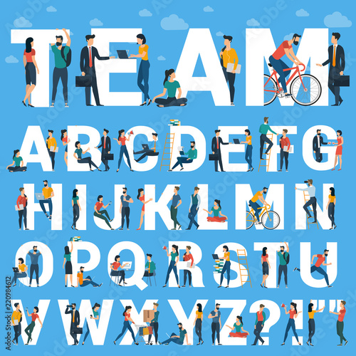  White letter with  young people.