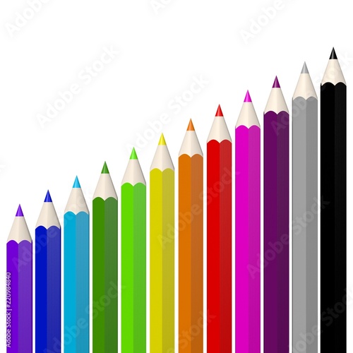 3D colorful wooden pencils/ crayons - back to school concept