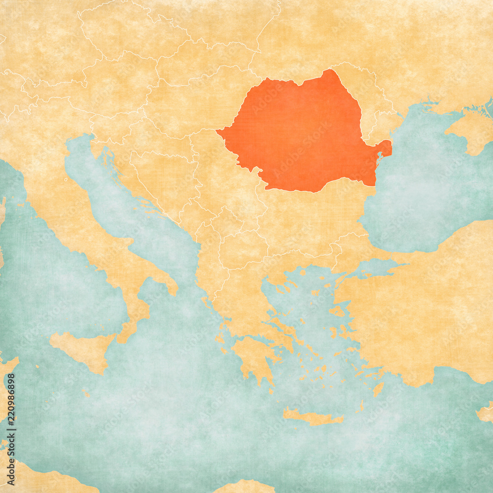 Map of Balkans - Romania