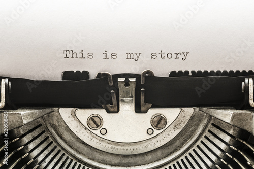 This is my story typed on a vintage typewriter