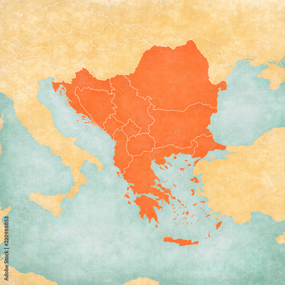 Map of Balkans - All Countries