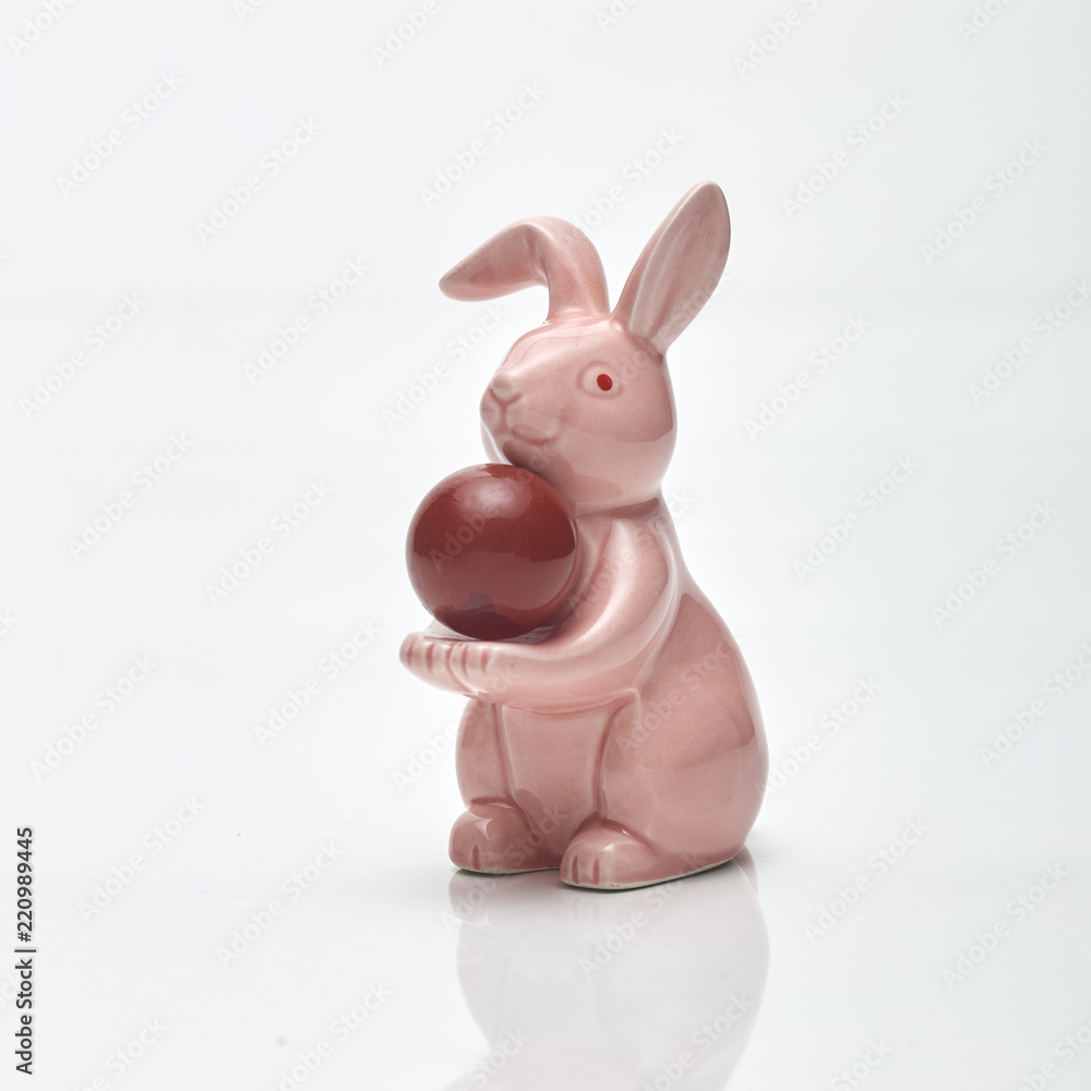 Obraz premium Easter origami rabbit pink