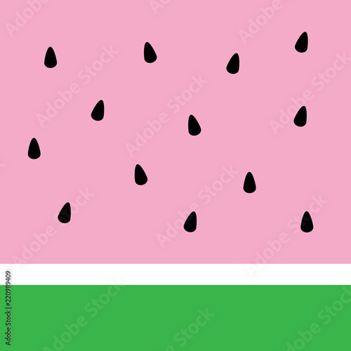 simple watermelon vector background with black seeds. pink watermelon abstract